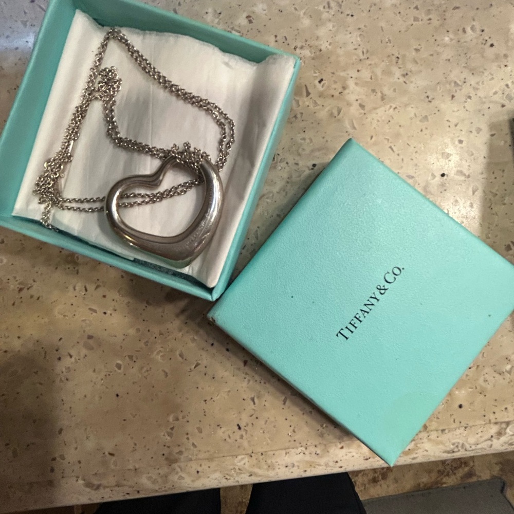 Tiffany & Co. Silver Open Heart Necklace